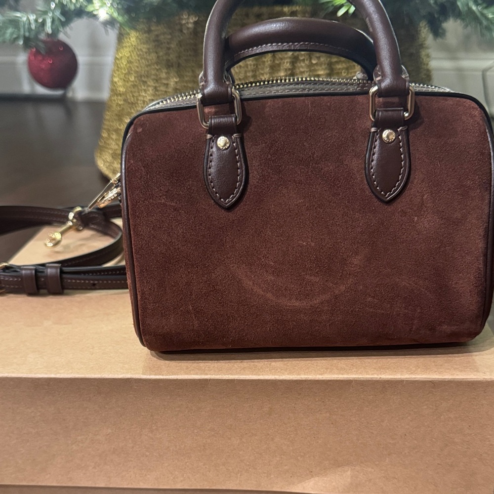 Coach Vintage Brown Suede Mini Rowan - Picture 2 of 4
